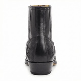 Cowboy Boots Western Genuine Leather Pointed Toe Block Heel Embroidered Pull-On - Mateo & Eliana