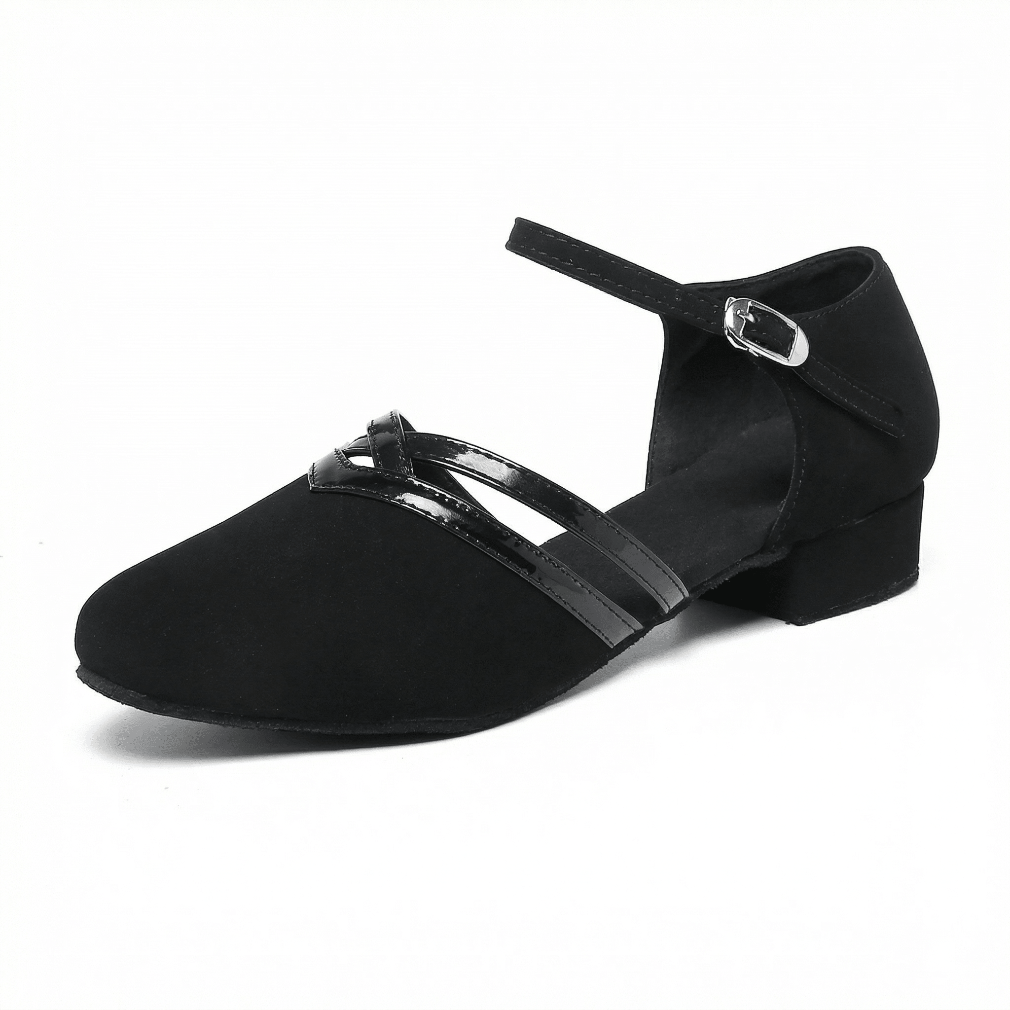 Dance Sandals Ankle Strap Stable Block Heel Non-Slip Suede Sole Padded Insole Women's - Mateo & Eliana