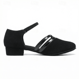 Dance Sandals Ankle Strap Stable Block Heel Non-Slip Suede Sole Padded Insole Women's - Mateo & Eliana