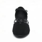 Dance Sandals Ankle Strap Stable Block Heel Non-Slip Suede Sole Padded Insole Women's - Mateo & Eliana