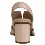 Leather Heeled Sandals with Comfort Footbed, Non-Slip Sole, Buckle Strap - Mateo & Eliana