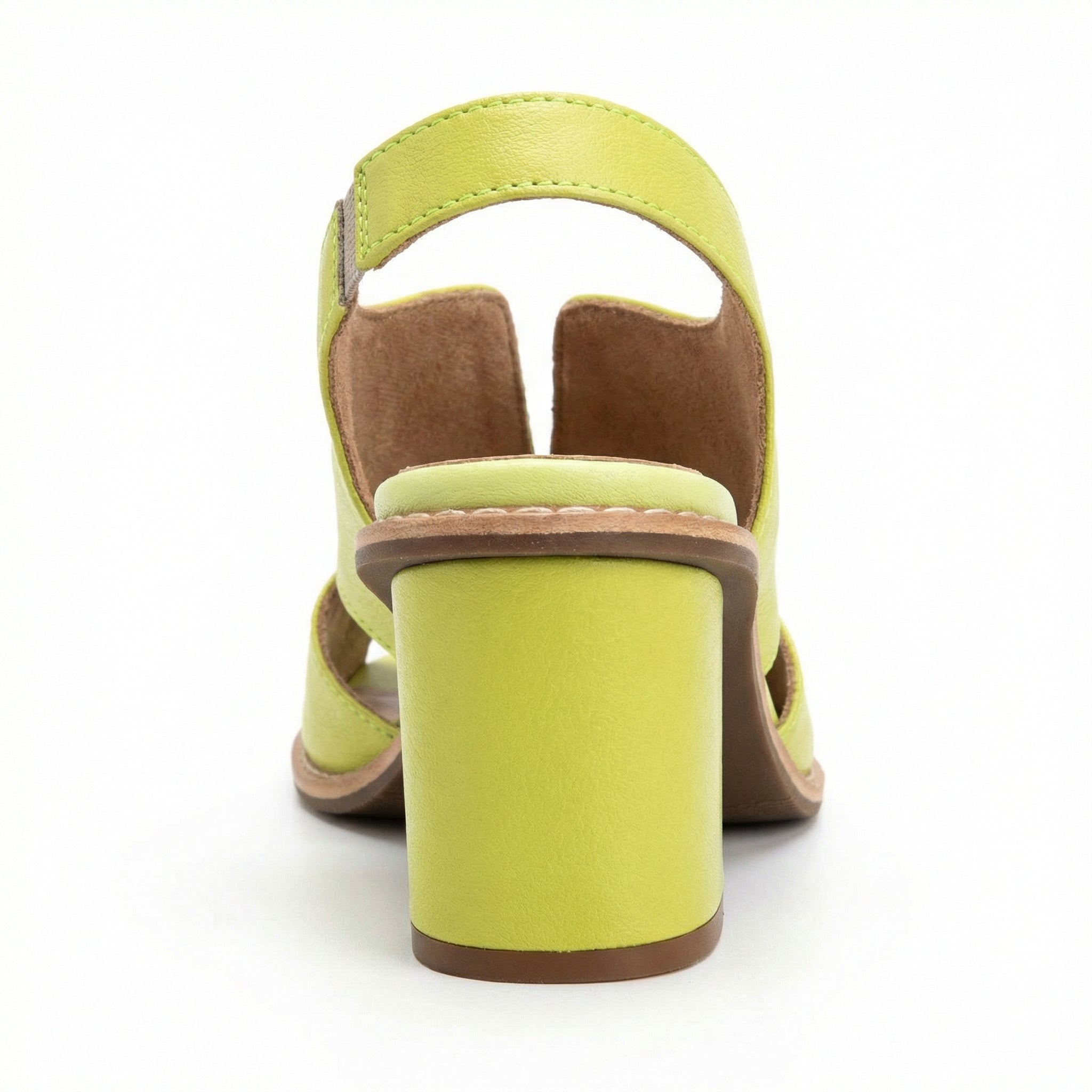 Leather Heeled Sandals with Comfort Footbed, Non-Slip Sole, Buckle Strap - Mateo & Eliana