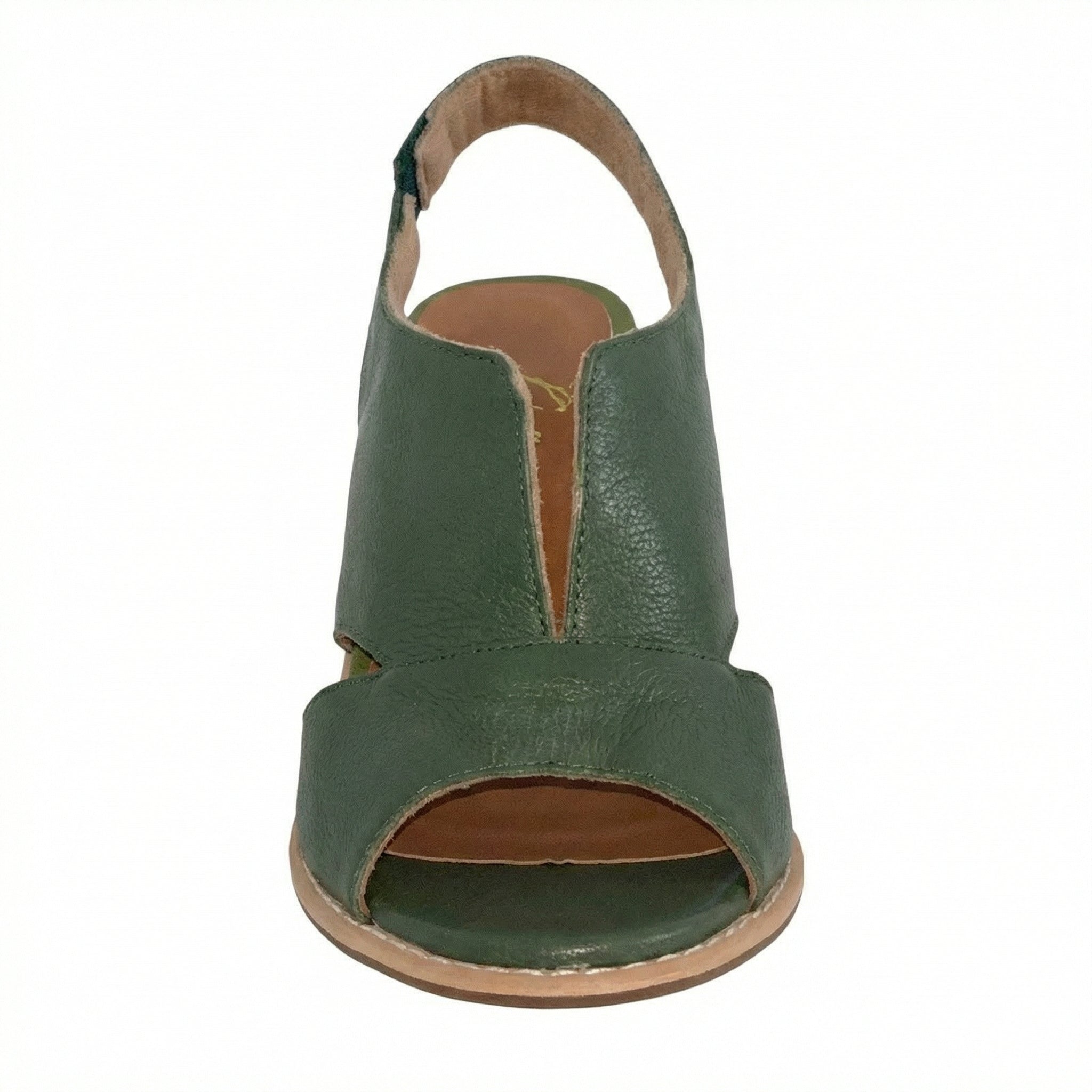 Leather Heeled Sandals with Comfort Footbed, Non-Slip Sole, Buckle Strap - Mateo & Eliana