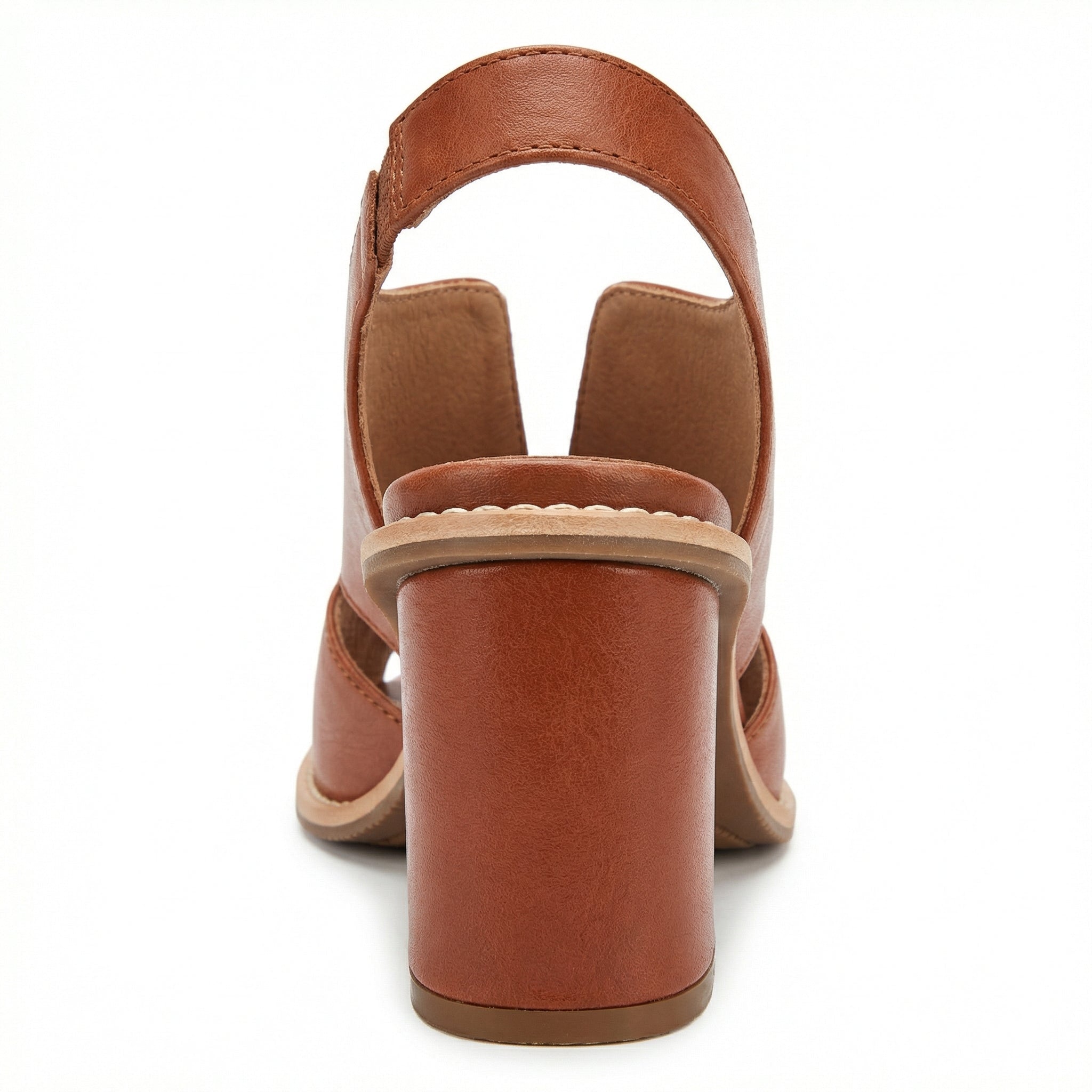 Leather Heeled Sandals with Comfort Footbed, Non-Slip Sole, Buckle Strap - Mateo & Eliana
