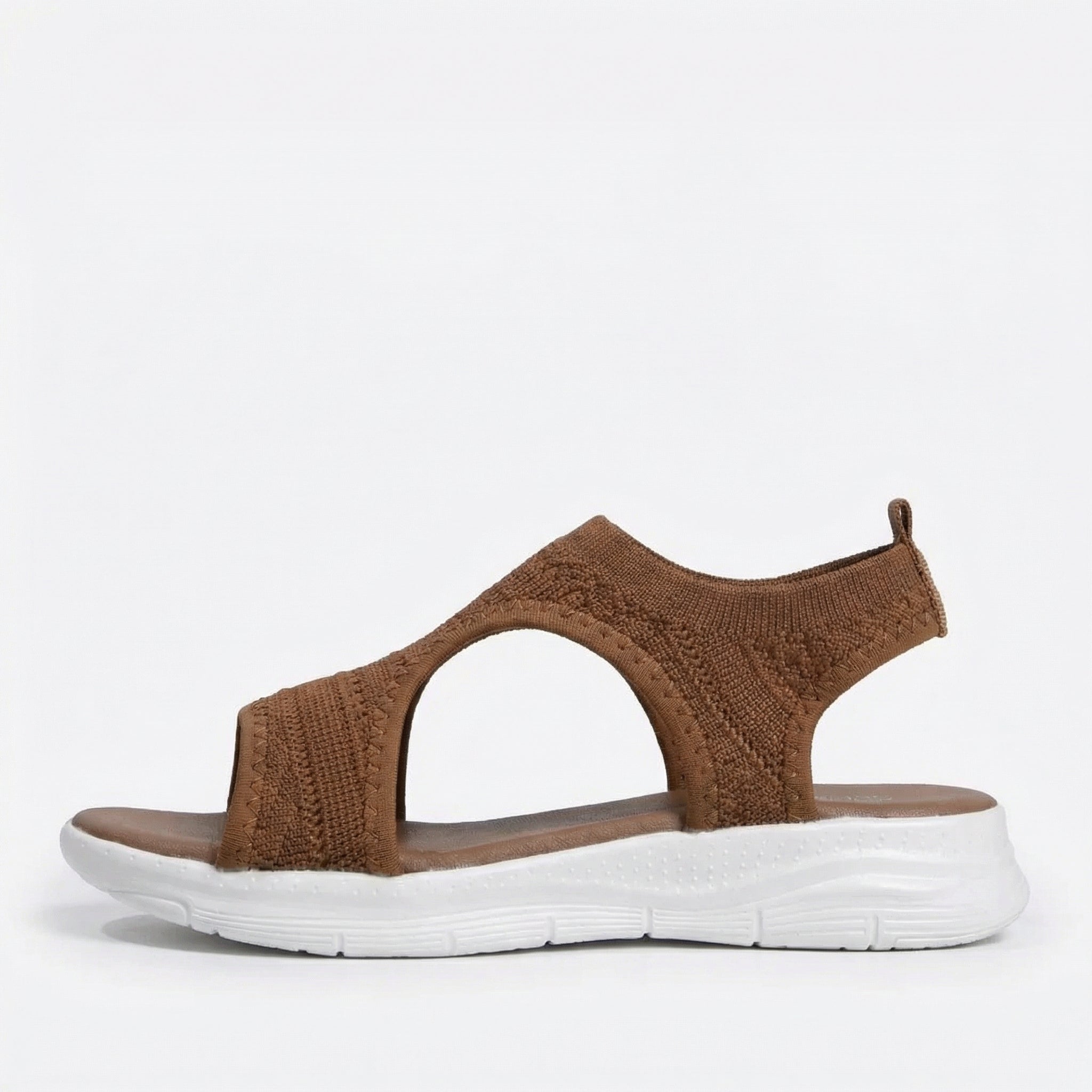 Sandals Women's Knit Slip-On Cushioned Footbed Open Toe Lightweight Walking Summer - Mateo & Eliana