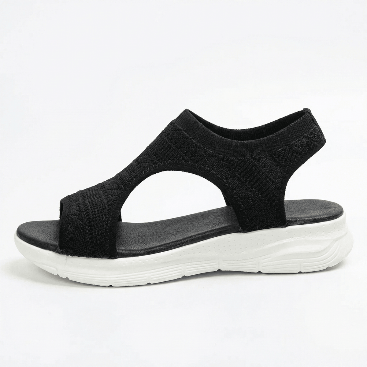 Sandals Women's Knit Slip-On Cushioned Footbed Open Toe Lightweight Walking Summer - Mateo & Eliana