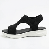 Sandals Women's Knit Slip-On Cushioned Footbed Open Toe Lightweight Walking Summer - Mateo & Eliana