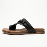 Slide Sandals Women's Vegan Leather Cushioned Footbed Slip-On Flat Summer - Mateo & Eliana