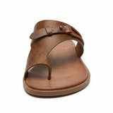 Slide Sandals Women's Vegan Leather Cushioned Footbed Slip-On Flat Summer - Mateo & Eliana