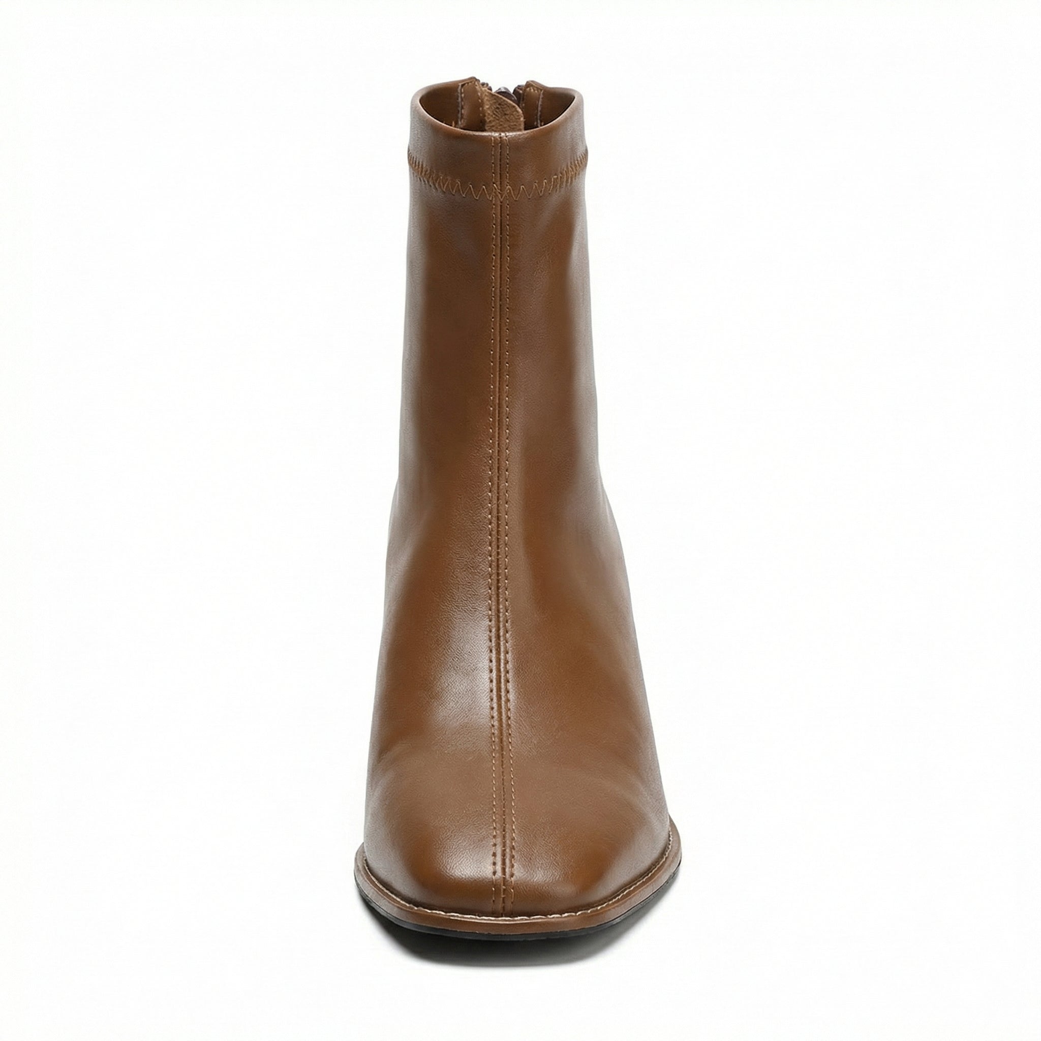 Square Toe Ankle Boots Mid Block Heel Side Zipper Women's Everyday Wear - Mateo & Eliana
