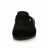 Suede Slippers Cork Footbed Adjustable Straps Slip-On Comfort Indoor Outdoor - Mateo & Eliana