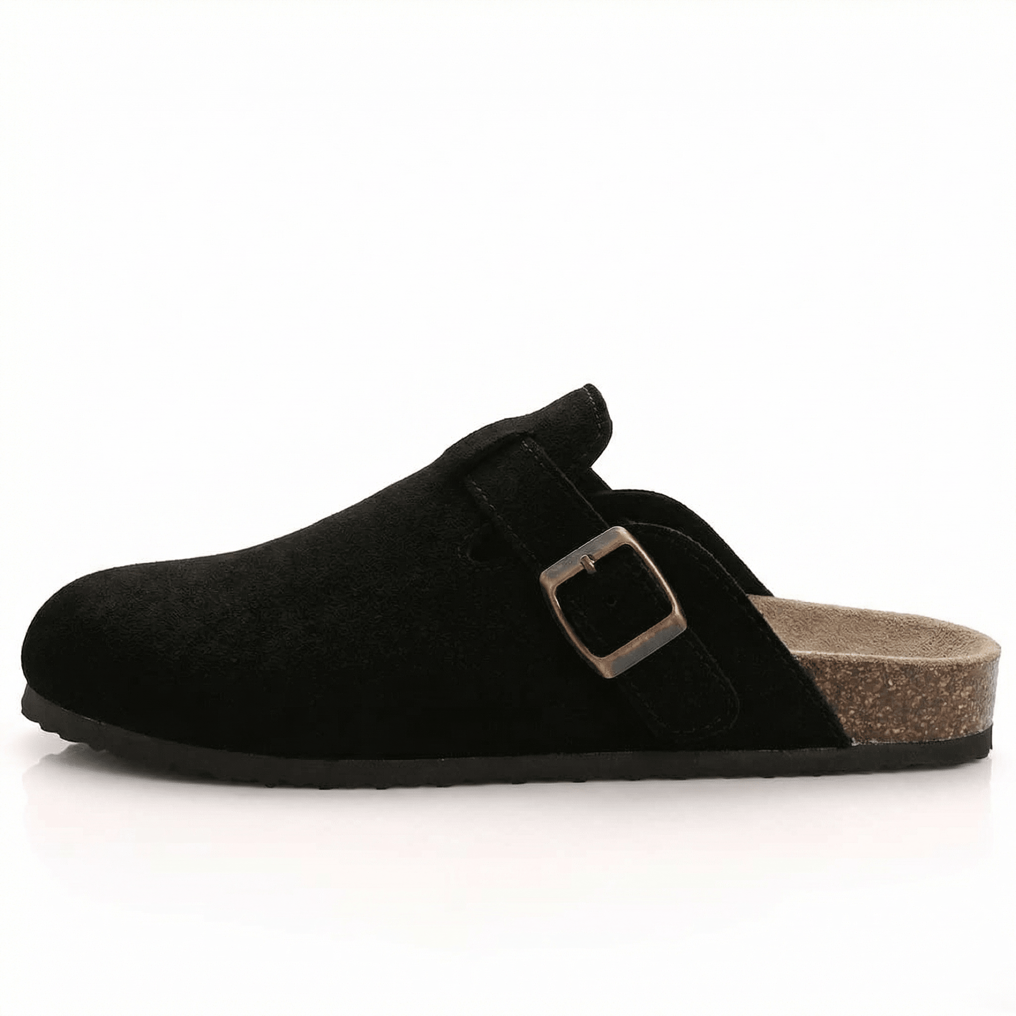 Suede Slippers Cork Footbed Adjustable Straps Slip-On Comfort Indoor Outdoor - Mateo & Eliana
