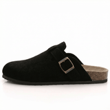 Suede Slippers Cork Footbed Adjustable Straps Slip-On Comfort Indoor Outdoor - Mateo & Eliana