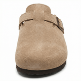 Suede Slippers Cork Footbed Adjustable Straps Slip-On Comfort Indoor Outdoor - Mateo & Eliana