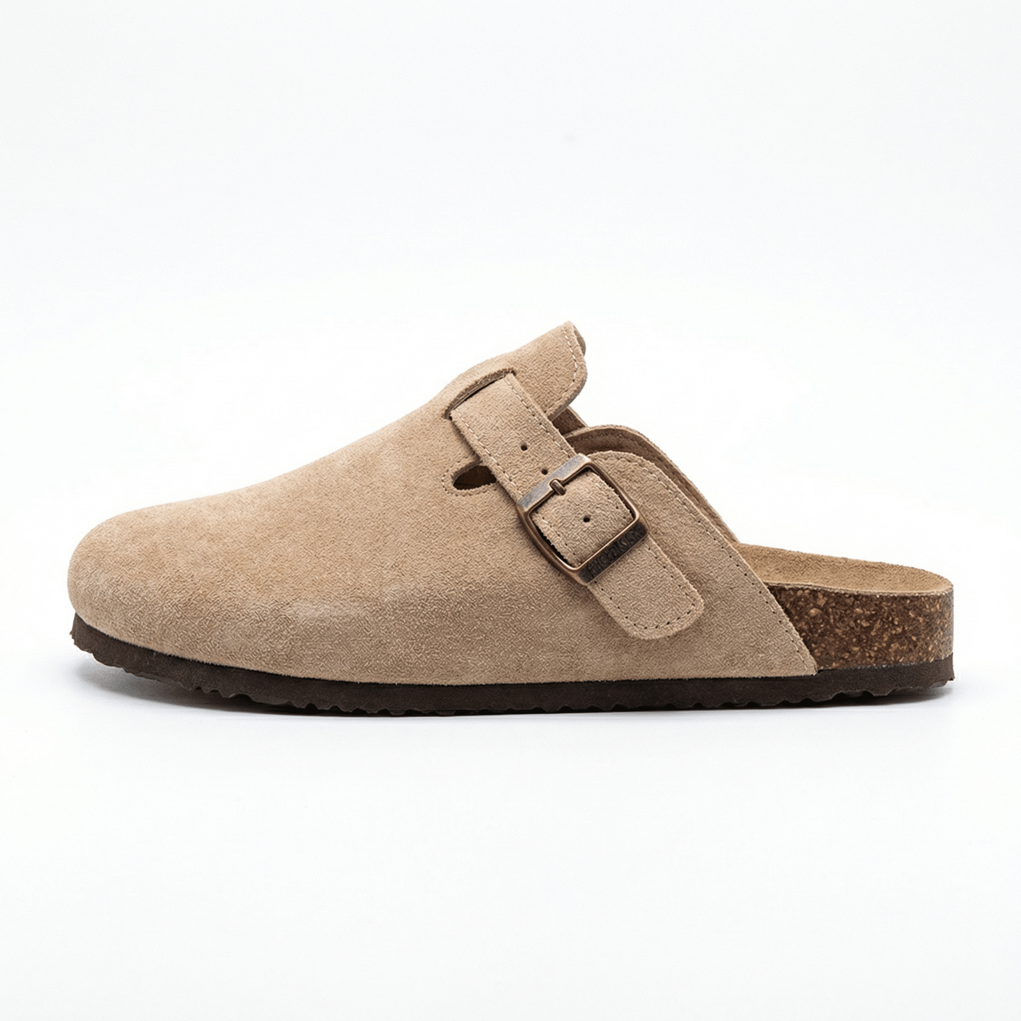 Suede Slippers Cork Footbed Adjustable Straps Slip-On Comfort Indoor Outdoor - Mateo & Eliana