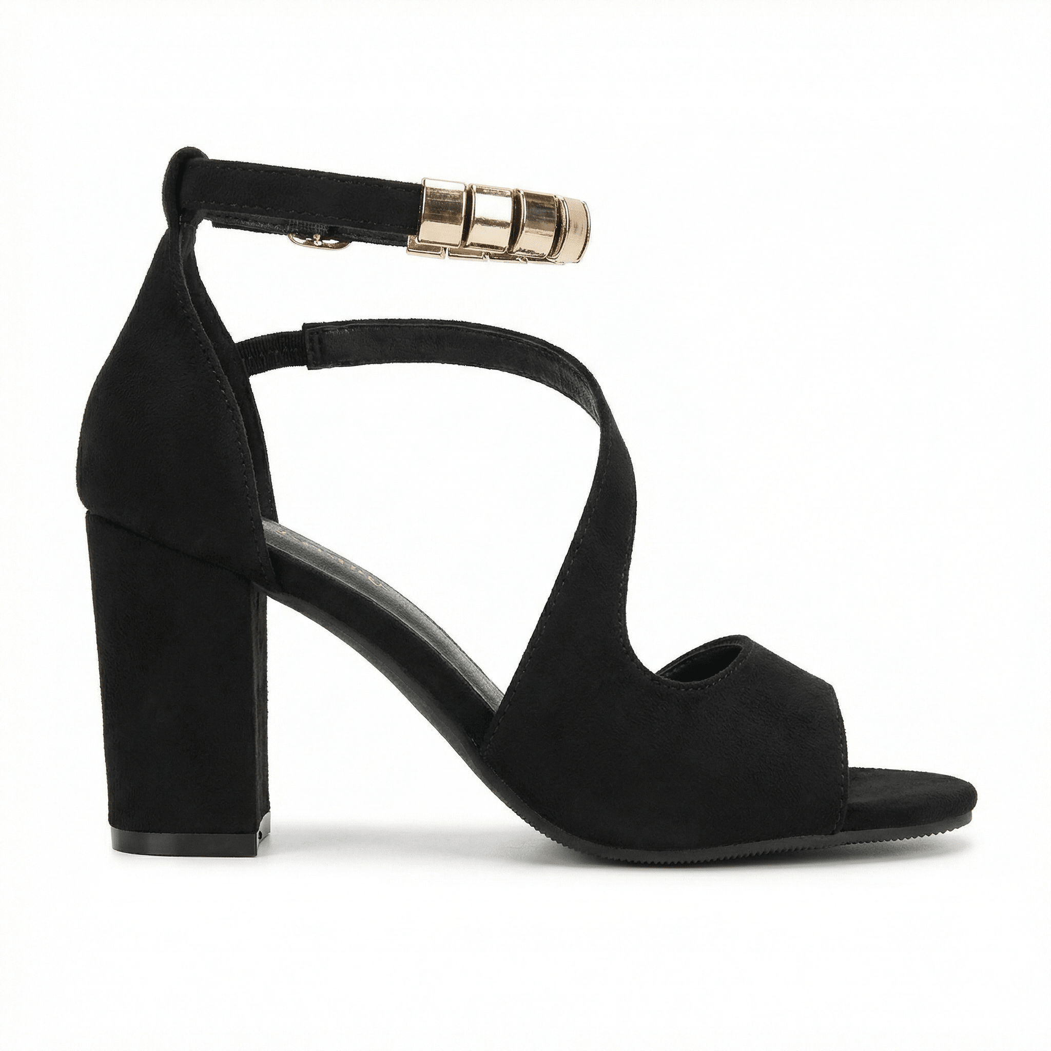 Women's Block Heel Sandals Open Toe Ankle Strap Buckle Closure Evening Party - Mateo & Eliana