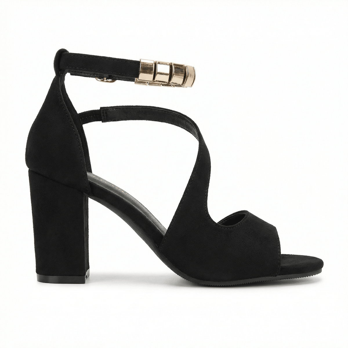 Women's Block Heel Sandals Open Toe Ankle Strap Buckle Closure Evening Party - Mateo & Eliana