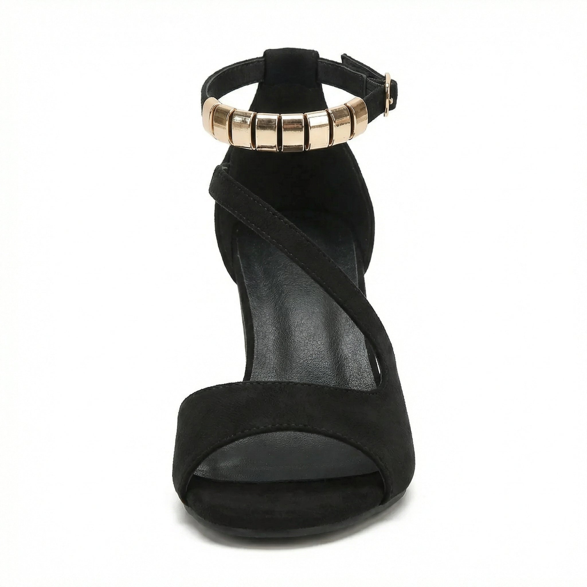 Women's Block Heel Sandals Open Toe Ankle Strap Buckle Closure Evening Party - Mateo & Eliana