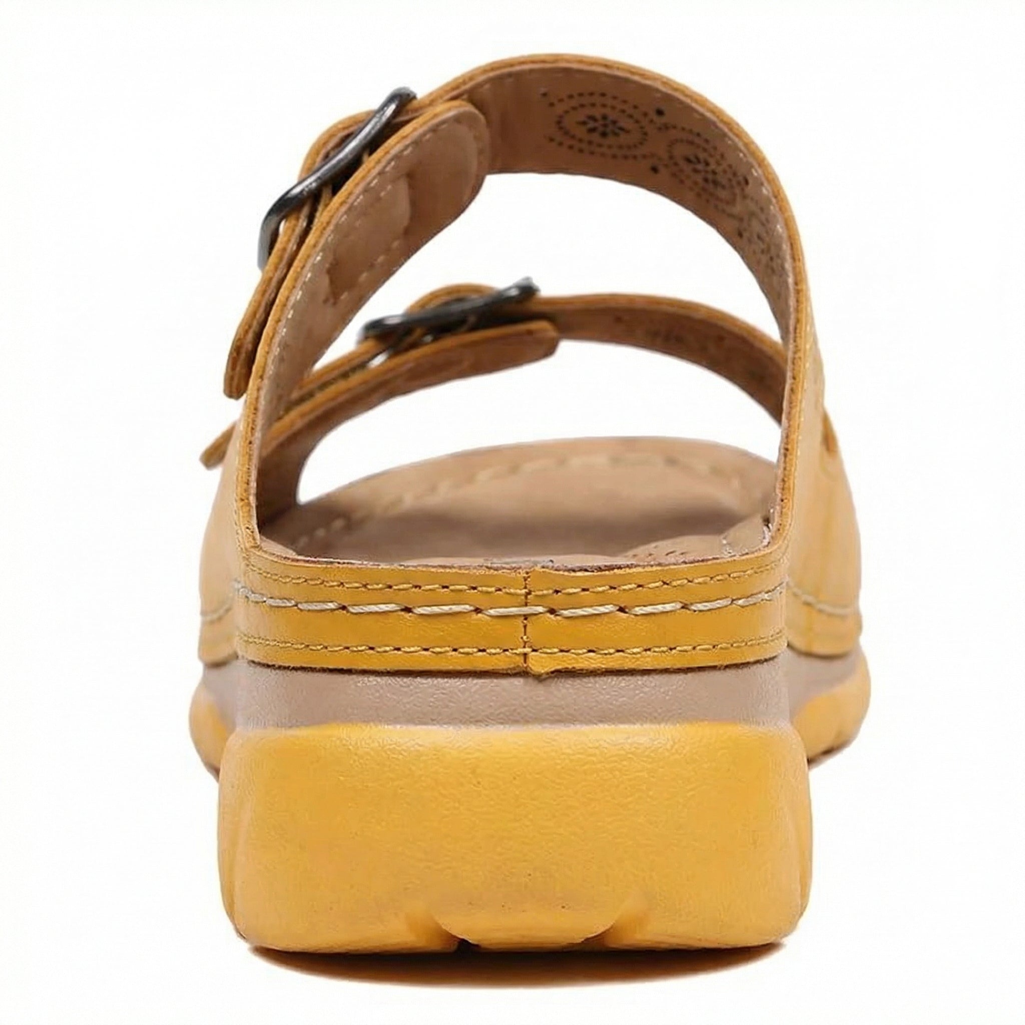 Women's Leather Sandals, Ergonomic Footbed, Arch Support, Adjustable Strap, Non-Slip Sole - Mateo & Eliana