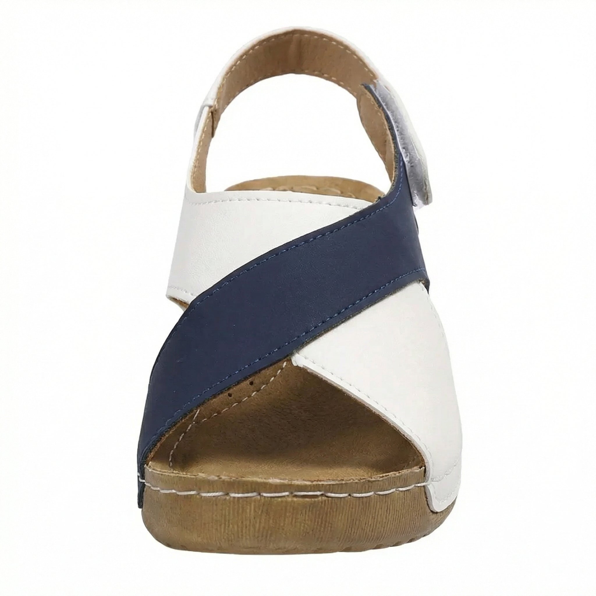 Women's Leather Sandals with Cushioned Sole, Adjustable Straps, Lightweight Casual Fit - Mateo & Eliana