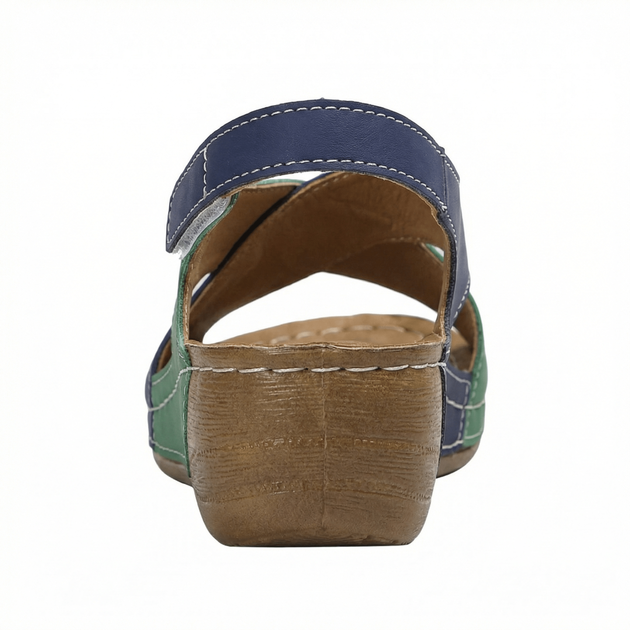 Women's Leather Sandals with Cushioned Sole, Adjustable Straps, Lightweight Casual Fit - Mateo & Eliana