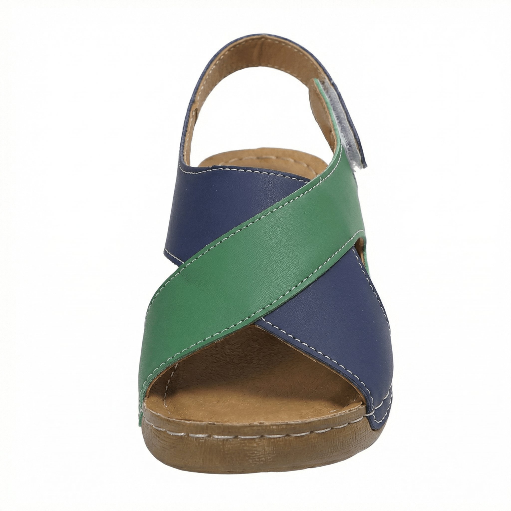 Women's Leather Sandals with Cushioned Sole, Adjustable Straps, Lightweight Casual Fit - Mateo & Eliana