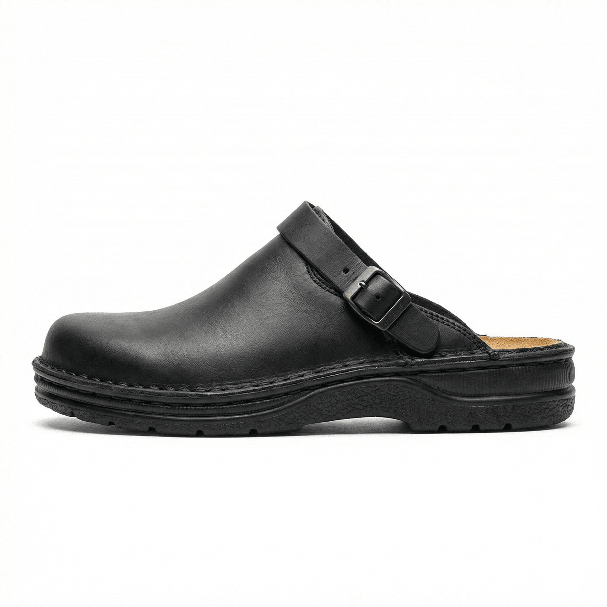 Women's Leather Slip-On Clogs Backless Thick Sole Casual Comfort - Mateo & Eliana