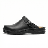Women's Leather Slip-On Clogs Backless Thick Sole Casual Comfort - Mateo & Eliana
