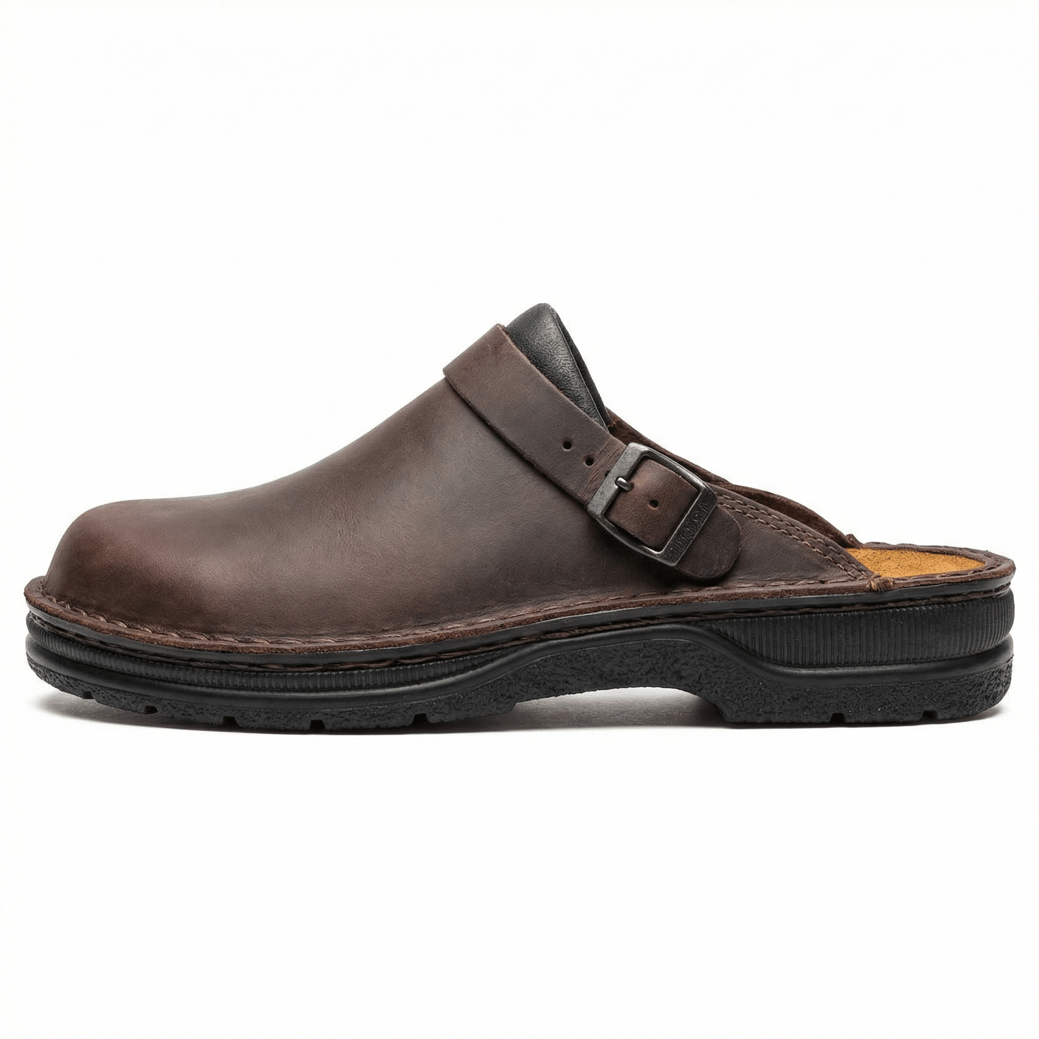 Women's Leather Slip-On Clogs Backless Thick Sole Casual Comfort - Mateo & Eliana
