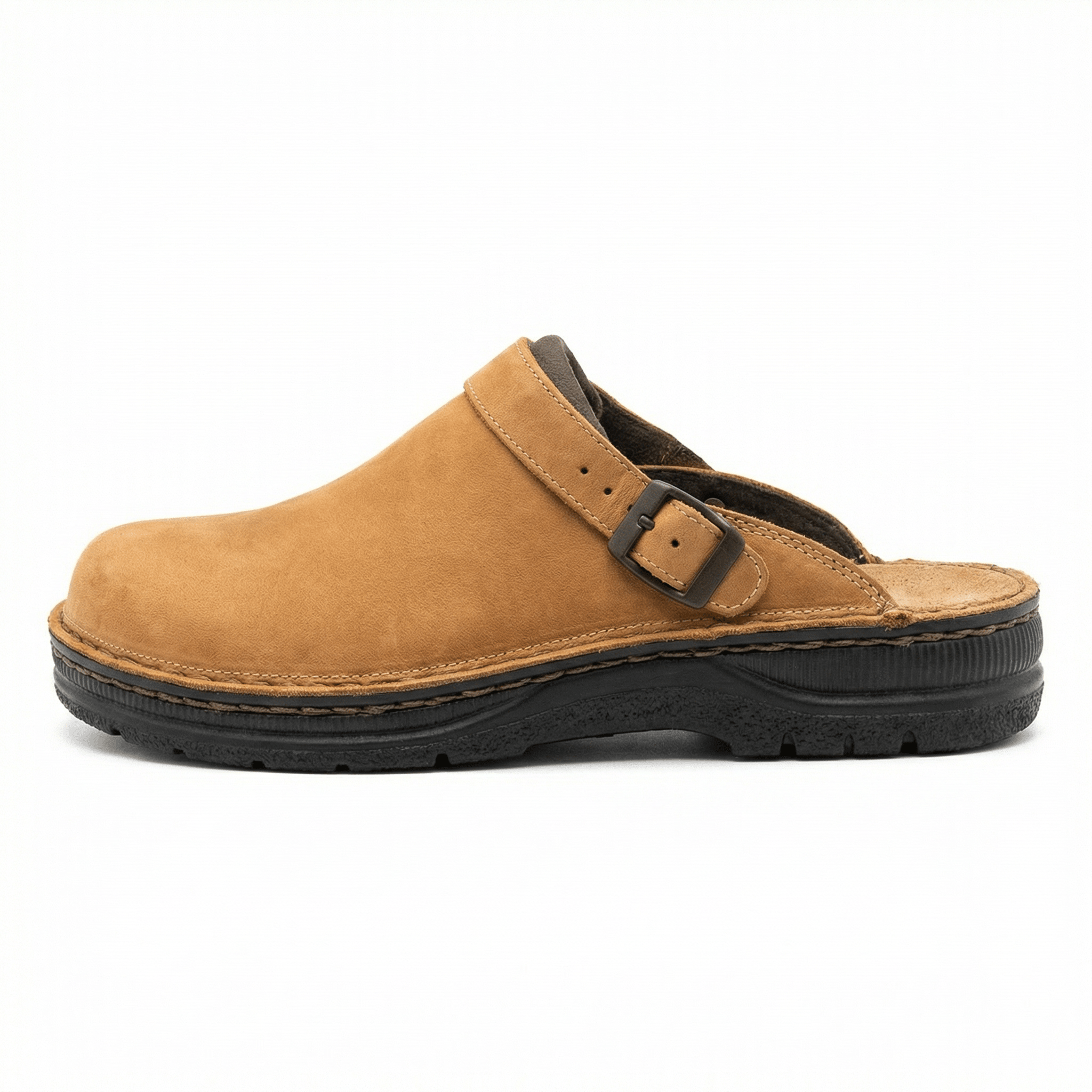Women's Leather Slip-On Clogs Backless Thick Sole Casual Comfort - Mateo & Eliana