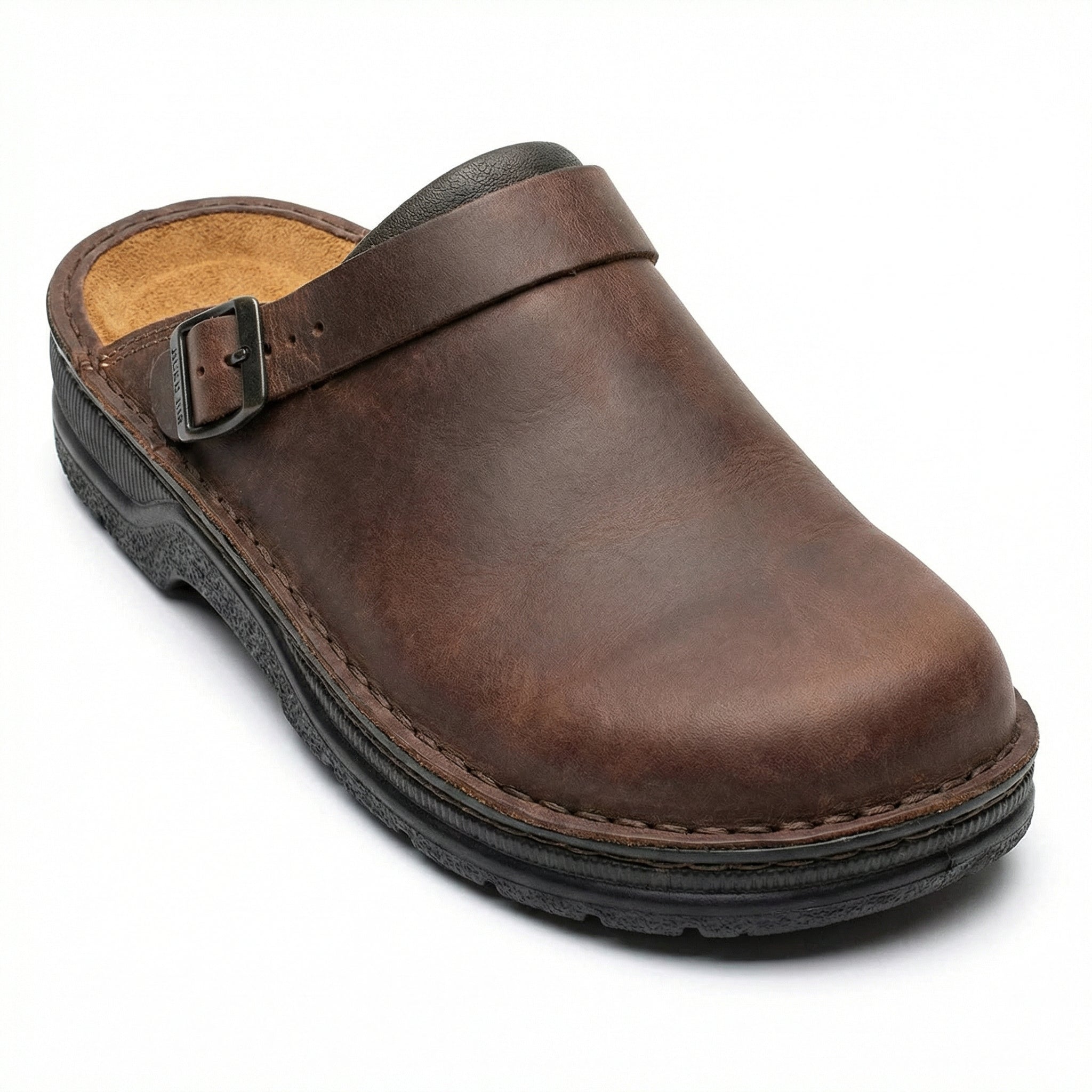 Women's Leather Slip-On Clogs Backless Thick Sole Casual Comfort - Mateo & Eliana