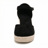 Women's Wedge Espadrille Sandals Open Toe Slip-On Breathable Fabric Casual Summer - Mateo & Eliana